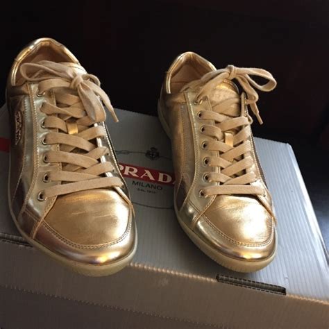 prada gold platform shoes|Prada sneakers platform.